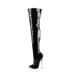 Devious DAGGER-3000 Metal Heeled Stiletto Thigh Boots