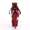 Pleaser DELIGHT-679 Burgundy Ankle Wrap Heeled Shoes