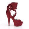 Pleaser DELIGHT-679 Burgundy Ankle Wrap Heeled Shoes