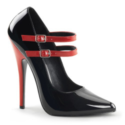 Devious DOMINA-442 Black-Red Maryjane Stiletto Pumps