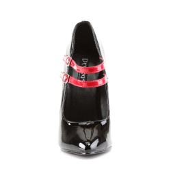 Devious DOMINA-442 Black-Red Maryjane Stiletto Pumps