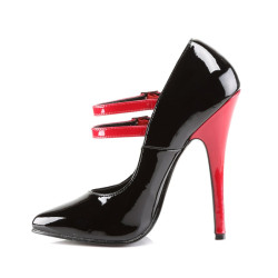 Devious DOMINA-442 Black-Red Maryjane Stiletto Pumps