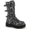 Demonia EMILY-322 Black Silver Platform Buckle Boots