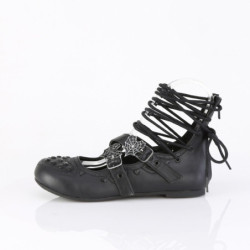 Demonia DAISY-11 Black Vegan Strapy Women Ballerina