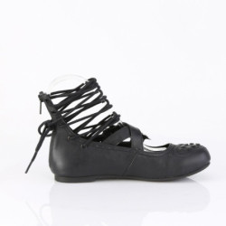 Demonia DAISY-11 Black Vegan Strapy Women Ballerina