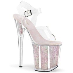 Pleaser FLAMINGO-808G Opal Glitter High Heels Pole Shoes