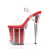 Pleaser FLAMINGO-808G Red Glitter High Heels Pole Shoes