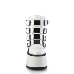 Demonia DAMNED-105 White Hologram Platform Boots