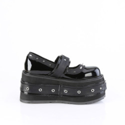 Demonia DAMNED-20 Black Patent Platform Women Boots