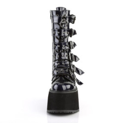 Demonia DAMNED-225 Black Hologram Platform Boots