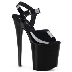 Pleaser FLAMINGO-808N Black Jelly Like Pole Dance Heels