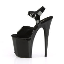 Pleaser FLAMINGO-808N Black Jelly Like Pole Dance Heels