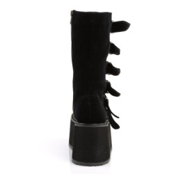 Demonia DAMNED-225 Black Velvet Platform Women Boots