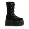 Demonia DAMNED-225 Black Velvet Platform Women Boots