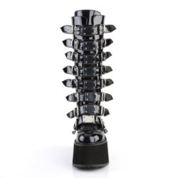 Demonia DAMNED-318 Black Hologram Platform Boots