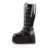 Demonia DAMNED-318 Black Hologram Platform Boots