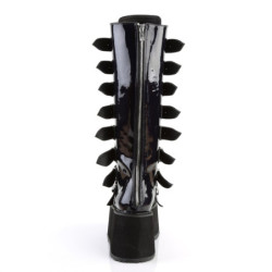Demonia DAMNED-318 Black Hologram Platform Boots