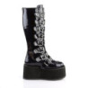 Demonia DAMNED-318 Black Hologram Platform Boots