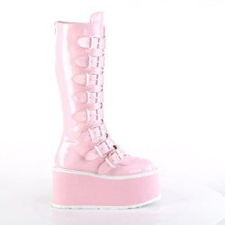 Demonia DAMNED-318 Rose Hologram Platform Women Boots