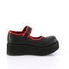 Demonia SPRITE-01 Black Vegan Maryjane Platform Shoes