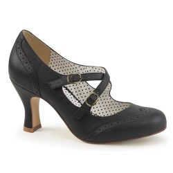 Pin Up Couture FLAPPER-35 Black Spectator Retro Pumps