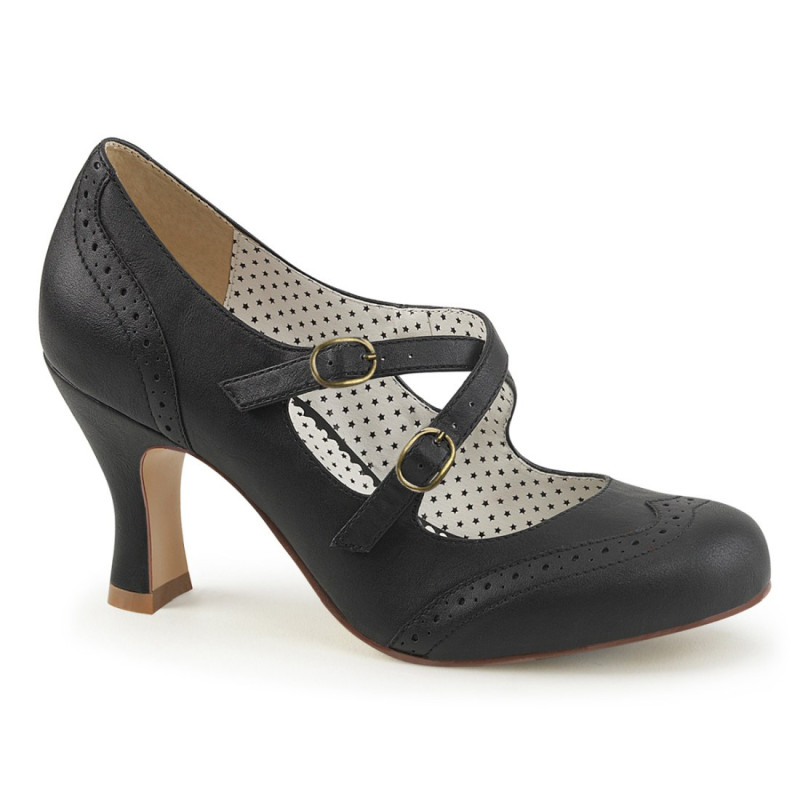 Pin Up Couture FLAPPER-35 Black Spectator Retro Pumps Pin Up Couture FLAPPER-35 Black Spectator Retro Pumps