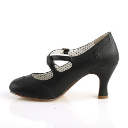 Pin Up Couture FLAPPER-35 Black Spectator Retro Pumps