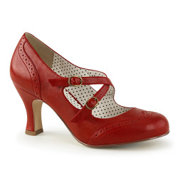 Pin Up Couture FLAPPER-35 Red Spectator Retro Pumps