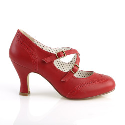 Pin Up Couture FLAPPER-35 Red Spectator Retro Pumps