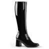 Funtasma GOGO-300 Black Patent Chunky Heel 70s Boots