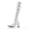 Funtasma GOGO-300 White Patent Chunky Heel 70s Boots