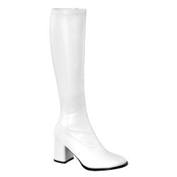 Funtasma GOGO-300 White Vegan Chunky Heel 70s Boots