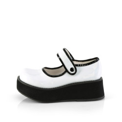 Demonia SPRITE-01 White Hologram Maryjane Platform Shoes