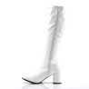 Funtasma GOGO-300 White Vegan Chunky Heel 70s Boots
