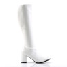 Funtasma GOGO-300 White Vegan Chunky Heel 70s Boots