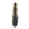Pleaser DELIGHT-1002LP Tan Leopard Print Fabric Black
