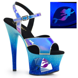 Pleaser MOON-711MER Blue Platform High Heeled Shoes