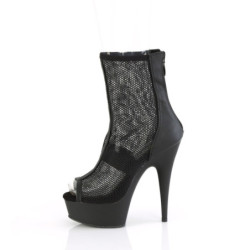 Pleaser DELIGHT-1006 Black Vegan Leather Mesh Sale Women
