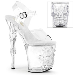 Pleaser RAPTURE-808 Clear Pole Shoes Finger Bone Heels