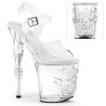 Pleaser RAPTURE-808 Clear Pole Shoes Finger Bone Heels