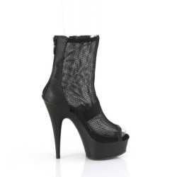 Pleaser DELIGHT-1006 Black Vegan Leather Mesh Sale Women