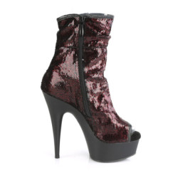 Pleaser DELIGHT-1008SQ Burgundy Sequins Black Sale Women