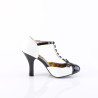 Pin Up Couture SMITTEN-10 White T-Strap D'orsay Pumps