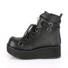 Demonia SPRITE-70 Black Vegan Platform Ankle Boots
