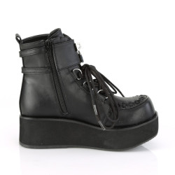 Demonia SPRITE-70 Black Vegan Platform Ankle Boots
