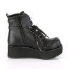 Demonia SPRITE-70 Black Vegan Platform Ankle Boots