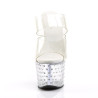 Pleaser STARDUST-702 Clear Strass Platform Heeled Mules