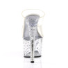 Pleaser STARDUST-702 Clear Strass Platform Heeled Mules