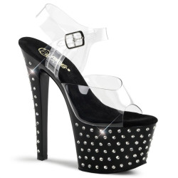 Pleaser STARDUST-708 Black High Heeled Pole Dance Shoes