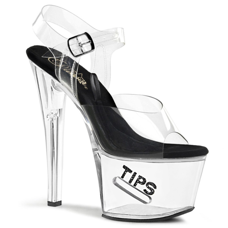 Pleaser TIPJAR-708-5 Black Insole High Heel Stripper Shoe